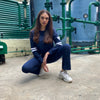 100% Recycled Cotton Navy Heart Cropped Sweatshirt