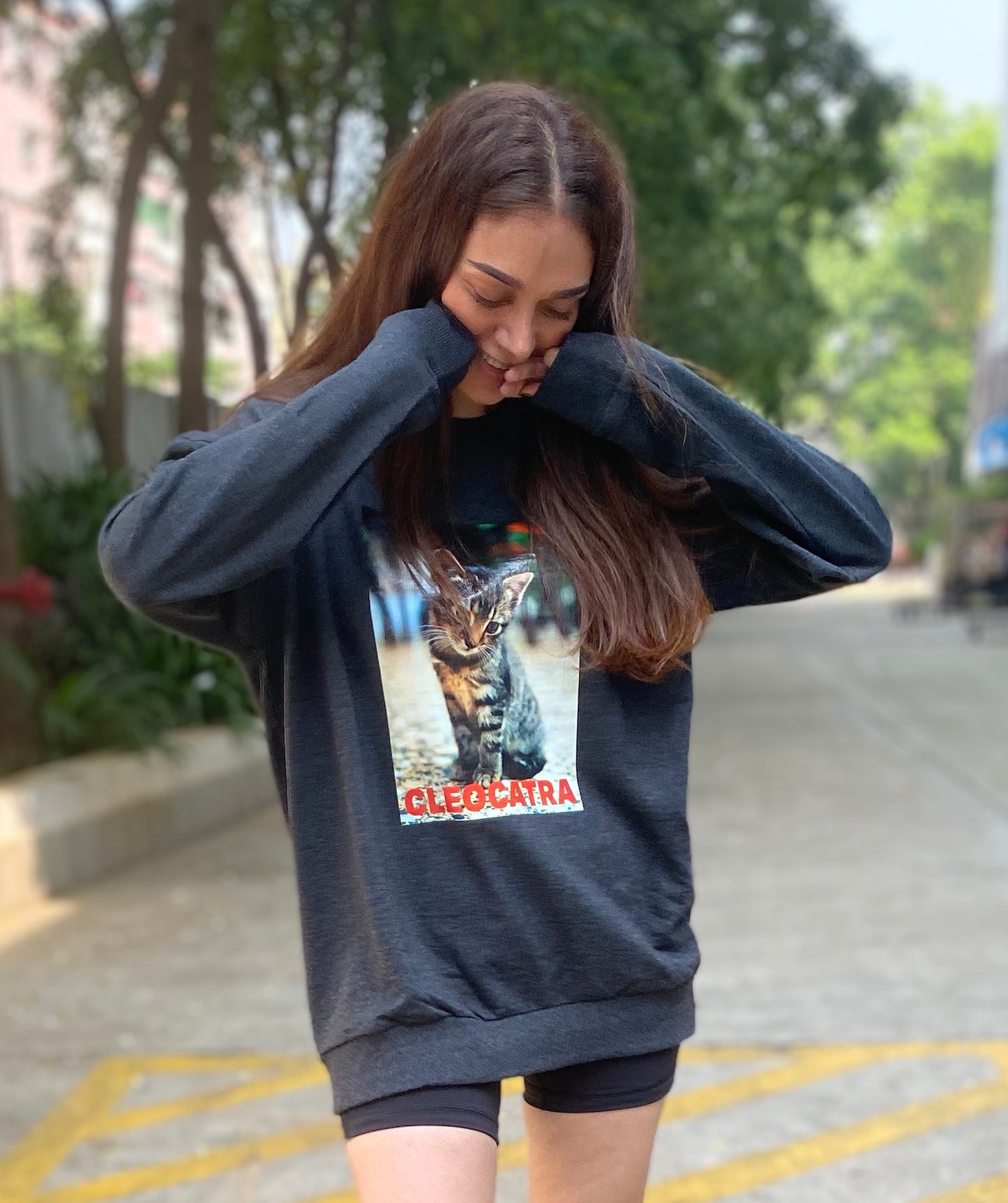 100% Recycled Cotton Sweatshirt w CLEOCATRA 1