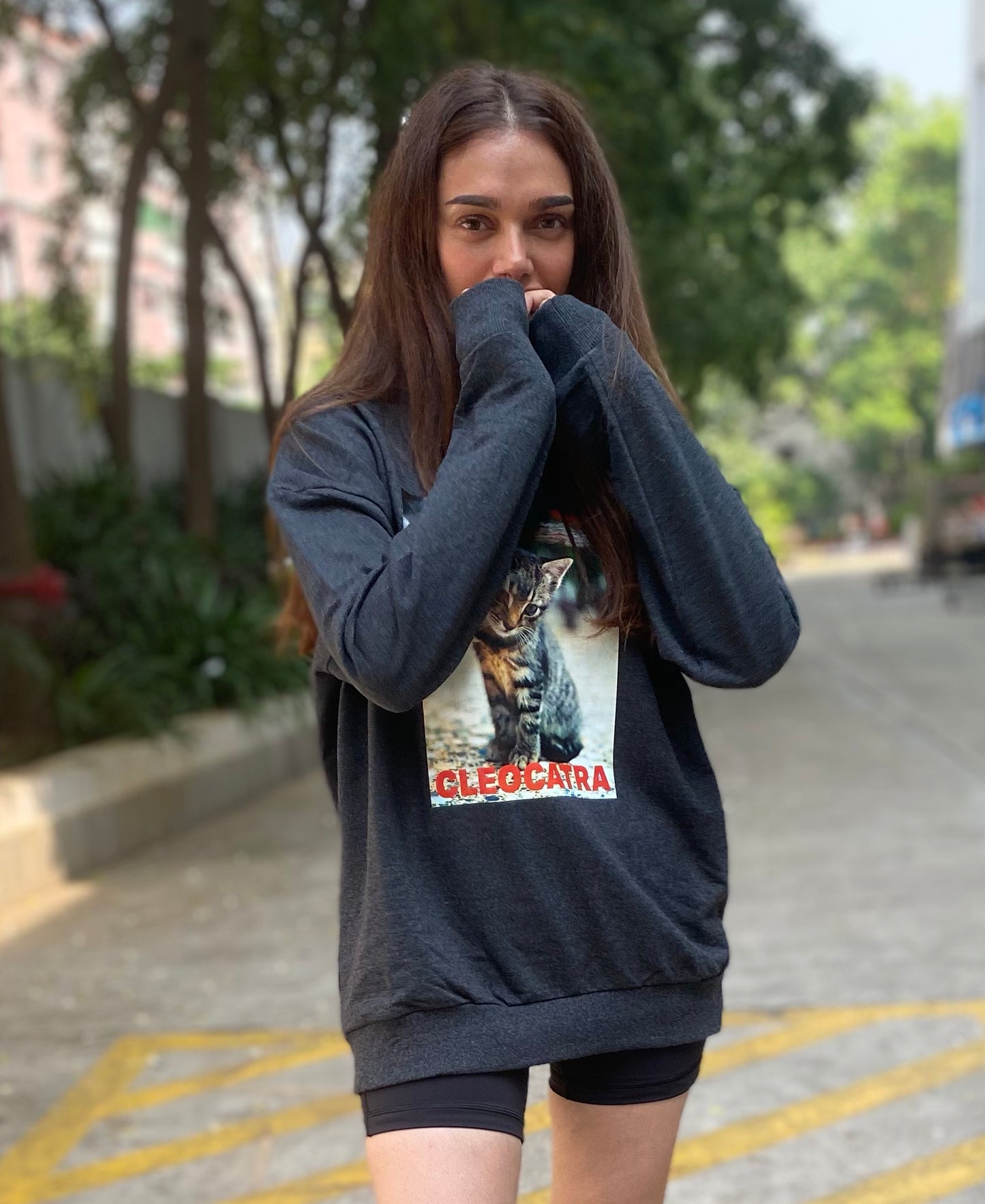 100% Recycled Cotton Sweatshirt w CLEOCATRA 1