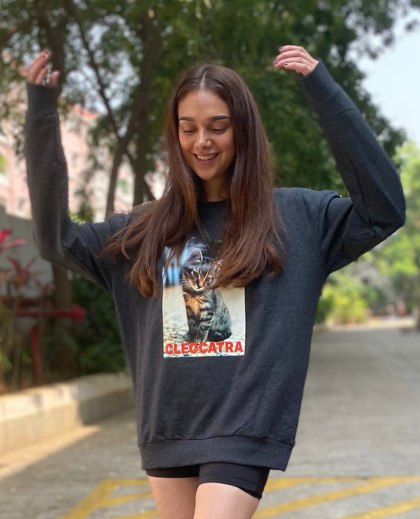 100% Recycled Cotton Sweatshirt w CLEOCATRA 1