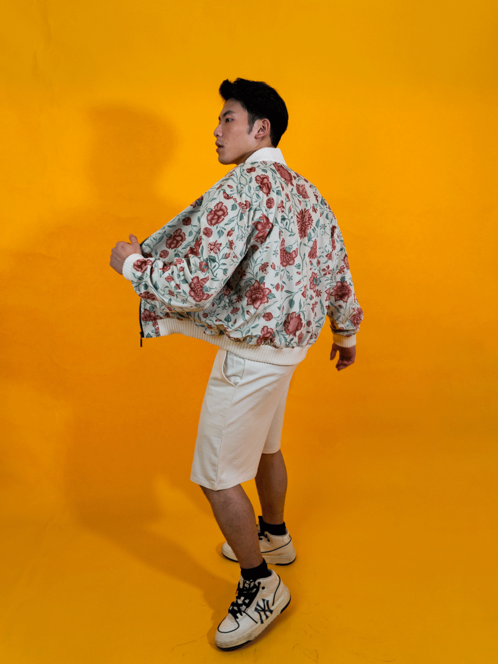 Winter Bloom Bomber Jacket